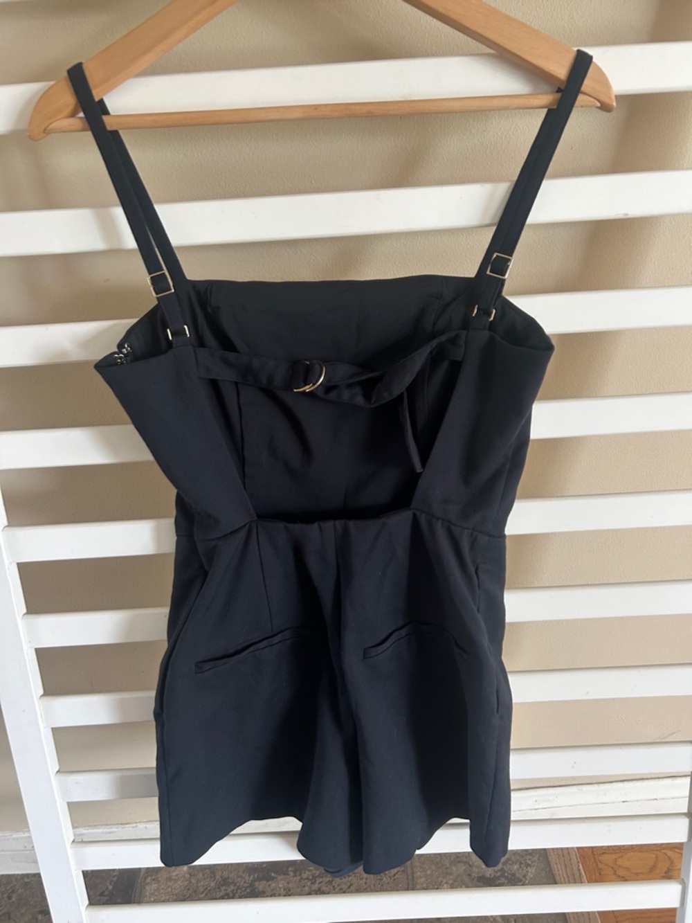 Abercrombie & Fitch Micro Short Tailored Romper Spaghetti Straps Black XS - Picture 5 of 16